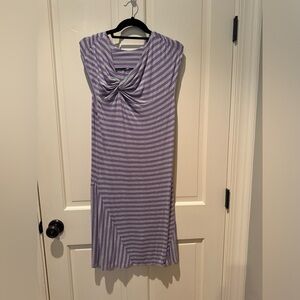 Atheta purple & grey striped tshirt dress